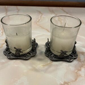 Pewter candle holders